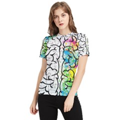 Brain Mind Psychology Idea Drawing Women s Short Sleeve Rash Guard