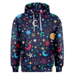 Colorful Background Moons Stars Men s Overhead Hoodie by Ndabl3x