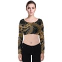 Fantasy Dragon Pentagram Velvet Long Sleeve Crop Top View1