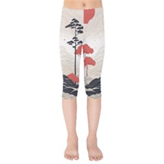 Japanese Nature Spring Garden Kids  Capri Leggings  by Ndabl3x