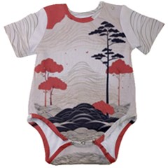 Japanese Nature Spring Garden Baby Short Sleeve Bodysuit by Ndabl3x