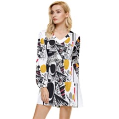 You Wanna Know The Real Me? Tiered Long Sleeve Mini Dress by essentialimage