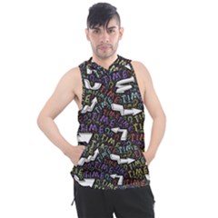 Time Nonlinear Curved Undirected Men s Sleeveless Hoodie by Paksenen