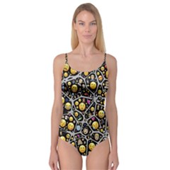 Mental Emojis Emoticons Icons Camisole Leotard  by Paksenen