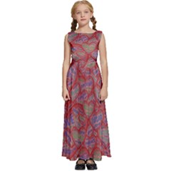 Love Hearts Valentines Connection Kids  Satin Sleeveless Maxi Dress