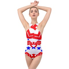 Eagle Star Cross Front Low Back Swimsuit