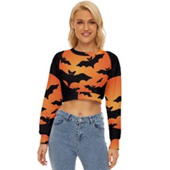 Halloween Bats Moon Full Moon Lightweight Long Sleeve Sweatshirt by Cendanart