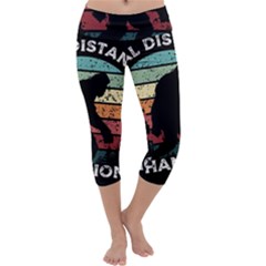 Monster Yeti Social Distance Monkey Capri Yoga Leggings by Cendanart