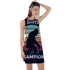 Monster Yeti Social Distance Monkey Racer Back Hoodie Dress