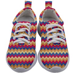 Zigzag Pattern Seamless Zig Zag Background Color Kids Athletic Shoes by Ket1n9
