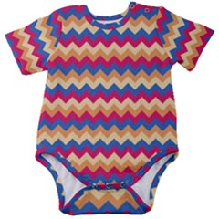 Zigzag Pattern Seamless Zig Zag Background Color Baby Short Sleeve Bodysuit by Ket1n9