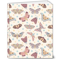 Pattern With Butterflies Moths 8  X 10  Hardcover Notebook by Ket1n9