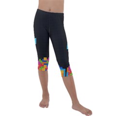 Tetris Game Kids  Lightweight Velour Capri Leggings 