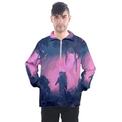 Beeple Astronaut Spacesuit 3d Digital Art Artwork Jungle Men s Half Zip Pullover by Cendanart