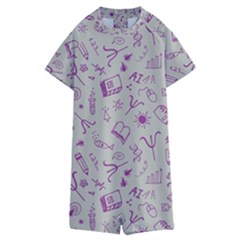 Abstract Design Background Pattern Kids  Boyleg Half Suit Swimwear