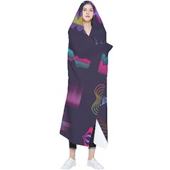 Colorful Sound Wave Set Wearable Blanket