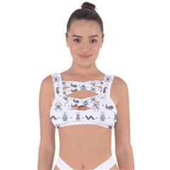 Insects Icons Square Seamless Pattern Bandaged Up Bikini Top by Bedest