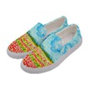 Light Blue Paisley Damask Floral Womens Slip Ons View2