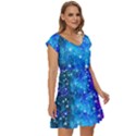 Constellation Dodger Blue Space Astronomy Galaxy Short Sleeve Tiered Mini Dress View3