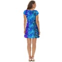 Constellation Dodger Blue Space Astronomy Galaxy Short Sleeve Tiered Mini Dress View4