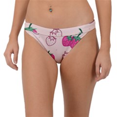 Seamless Strawberry Fruit Pattern Background Band Bikini Bottoms by Bedest