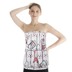 Cute Cat Chef Cooking Seamless Pattern Cartoon Strapless Top by Bedest