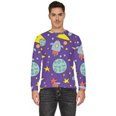 Card With Lovely Planets Men s Fleece Sweatshirt