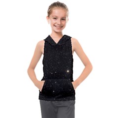 Sky Black Star Night Space Edge Super Dark Universe Kids  Sleeveless Hoodie