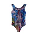 Castle Building Stained Glass Kids  Frill Swimsuit View1