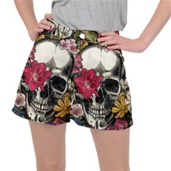 Skull Flowers American Native Dream Catcher Legend Women s Ripstop Shorts by Bedest