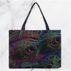 Peacock Feather Paradise Zipper Medium Tote Bag