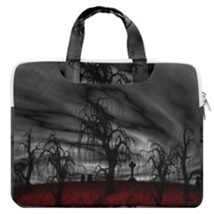 Grave Yard Dark Fantasy Trees Macbook Pro 16  Double Pocket Laptop Bag  by Cemarart