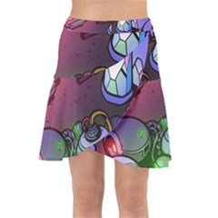 Graffiti Corazones Kingdom Saga Super Wrap Front Skirt by Cemarart