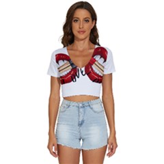 Adobe Express 20220717 1721280 9235749027681339 Fashion-printed-clothing-accessories (1) V-neck Crop Top