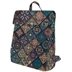 Flower Texture Background Colorful Pattern Flap Top Backpack by Cemarart