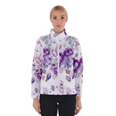 Flower-floral-design-paper-pattern-purple-watercolor-flowers-vector-material-90d2d381fc90ea7e9bf8355 Women s Bomber Jacket by saad11