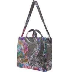 Wing On Abstract Delta Square Shoulder Tote Bag by kaleidomarblingart