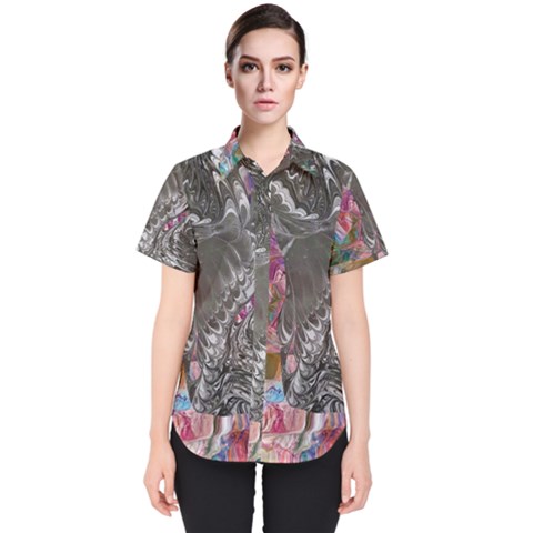 Wing On Abstract Delta Women s Short Sleeve Shirt by kaleidomarblingart