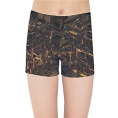 Cube Forma Glow 3d Volume Kids  Sports Shorts by Bedest