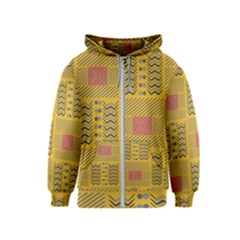 Digital Paper African Tribal Kids  Zipper Hoodie by HermanTelo