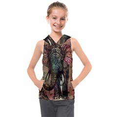 Tribal Elephant Kids  Sleeveless Hoodie by Ndabl3x