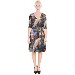 Koi Fish Clown Pool Stone Wrap Up Cocktail Dress by Cemarart