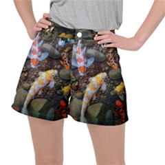 Koi Fish Clown Pool Stone Women s Ripstop Shorts