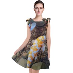 Koi Fish Clown Pool Stone Tie Up Tunic Dress by Cemarart