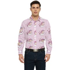 Unicorn Clouds Colorful Cute Pattern Sleepy Men s Long Sleeve  Shirt by Grandong