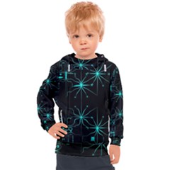 Space Time Abstract Pattern Alien Dark Green Pattern Kids  Hooded Pullover