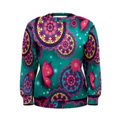 Floral Pattern Abstract Colorful Flow Oriental Spring Summer Women s Sweatshirt by Cemarart