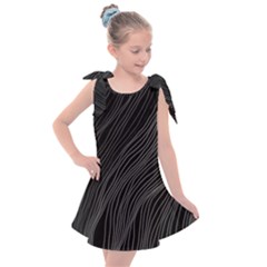 Abstract Art Black White Drawing Lines Unique Kids  Tie Up Tunic Dress by Cemarart