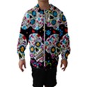 Sugar Skull Black Olorful Flower Kids  Hooded Windbreaker View1