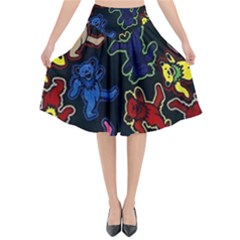 Dead Head Deadhead Grateful Dead Flared Midi Skirt by Cemarart